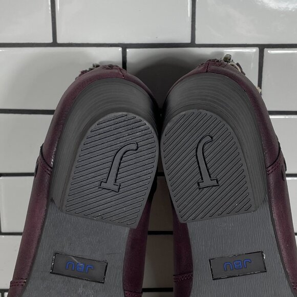 JBU By Jambu Harper Womens Size 8 Shoes Wine Whipstitched Peep Toe Ankle Boots - Picture 10 of 14